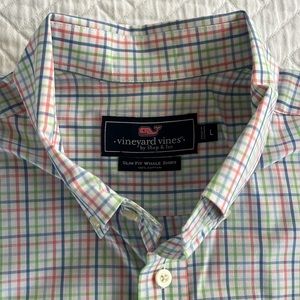 VINEYARD VINES Slim Fit Whale Shirt Size Large 100% Cotton